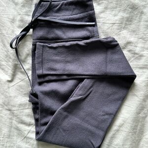 Fabletics Charcoal Knit Leggings with Tie Waist